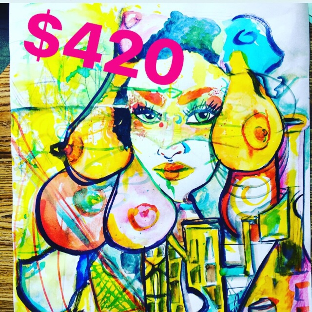 Cannabis inspired artwork. TittyCity is the title